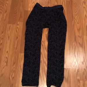 Flocked velvet jeans
